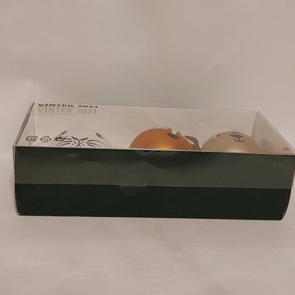 Ikea Vinter Animal Christmas Balls Decoration, set of 3, Fox Bunny Deer, New - Picture 2 of 7